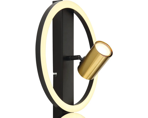 Moderní nástěnné svítidlo s LED kroužkem a nastavitelným bodovým světlem