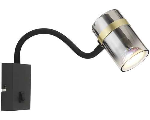 Nástěnné svítidlo s flexibilním ramenem a skleněným stínidlem