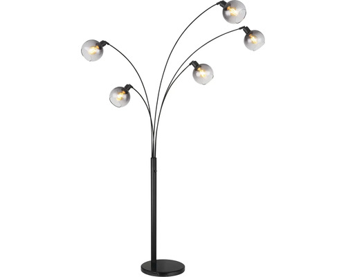 Stojací lampa s pěti světly a kulatou základnou