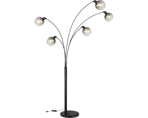 Stojací lampa s pěti rameny a kulatými stínidly