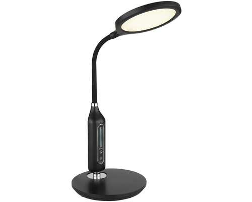 Černá LED stolní lampa s kulatou hlavou a flexibilním ramenem