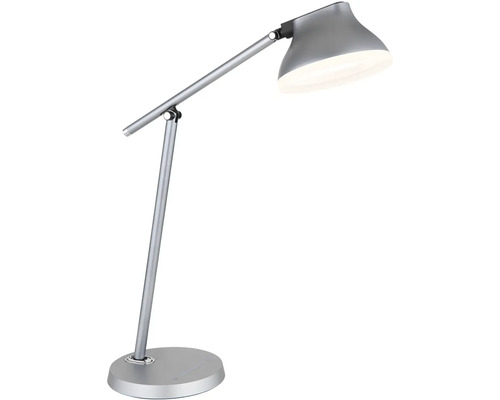 Stříbrná stolní lampa s LED osvětlením