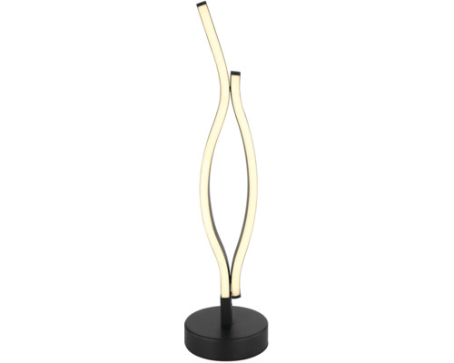 LED stolní lampa se zakřiveným designem a kulatou základnou