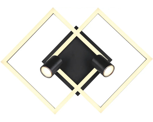 Čtvercové LED stropní svítidlo se dvěma bodovými světly