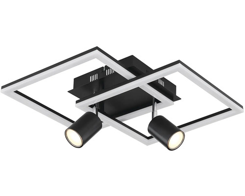 Stropní svítidlo se dvěma bodovými světly a čtvercovým rámem