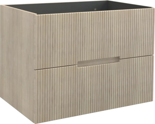 Koupelnová skříňka pod umyvadlo Jungborn SEDICI dub tabák 80 x 57 x 50 cm 55736 Skříňka pod umyvadlo se dvěma zásuvkami v rýhovaném designu