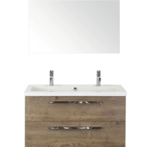 Umyvadlo se skříňkou a zrcadlem do koupelny