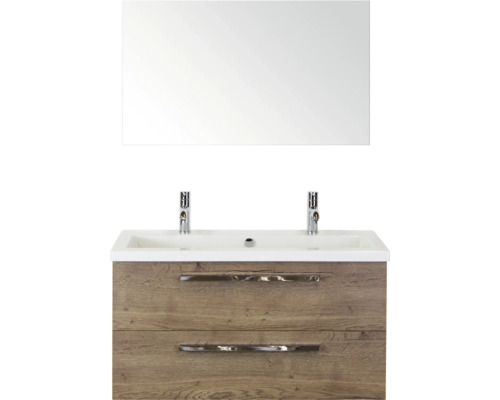 Koupelnová sestava Sanox Seville 101 cm tabacco 81766039 Umyvadlo se skříňkou a zrcadlem do koupelny