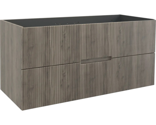 Koupelnová skříňka pod umyvadlo Jungborn SEDICI ořech 120 x 57 x 50 cm 55745 Skříňka pod umyvadlo se dvěma zásuvkami a dřevěnou strukturou