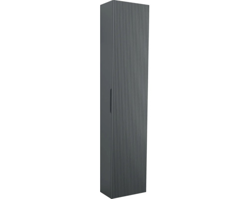 Koupelnová skříňka vysoká Jungborn QUATTRO/SEDICI černá 35 x 160 x 20 cm 55712 Vysoká skříň s drážkovanou strukturou