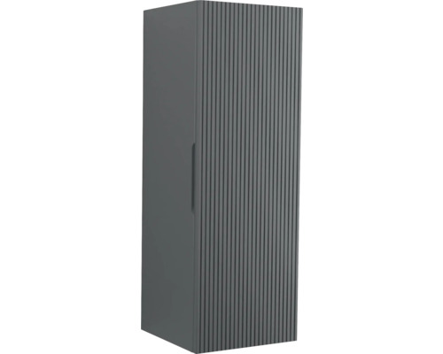 Koupelnová skříňka vysoká Jungborn QUATTRO/SEDICI černá 35 x 100 x 35 cm 55716 Šedá závěsná vysoká skříňka s vroubkovaným designem do koupelny