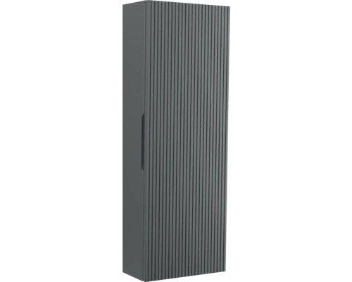 Koupelnová skříňka vysoká Jungborn QUATTRO/SEDICI černá 35 x 100 x 20 cm 55720 Šedá koupelnová vysoká skříňka s vertikálně rýhovanou přední stranou