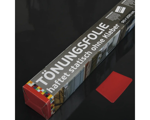 Balení staticky adhezivní tónovací fólie 90 x 200 cm a červený nástroj