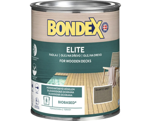 Olej na dřevo Bondex ELITE quartz grey výjmečně odolný 0,75 l