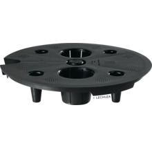 Černý pěstební talíř Lechuza s několika otvory pro rostliny.