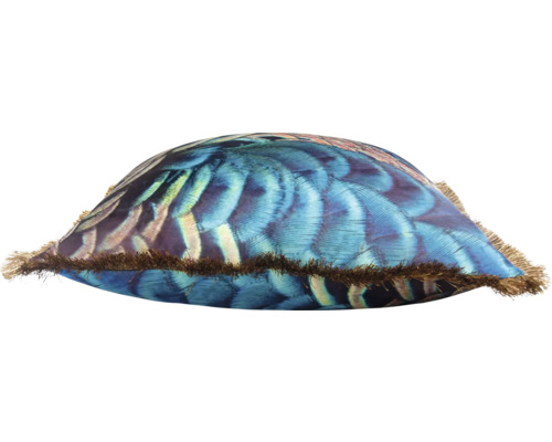 Dekorační polštář s péřovým designem a třásněmi