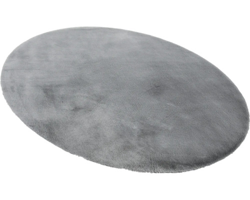 Šedý oválný koberec