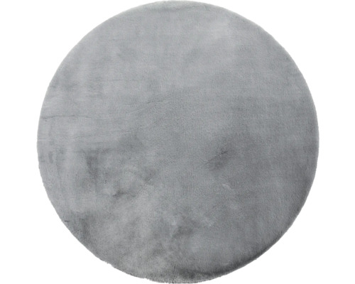 Kulatý šedý koberec s měkkým povrchem