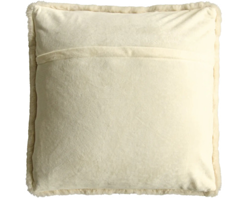 Čtvercový dekorační polštář s lemem z umělé kožešiny