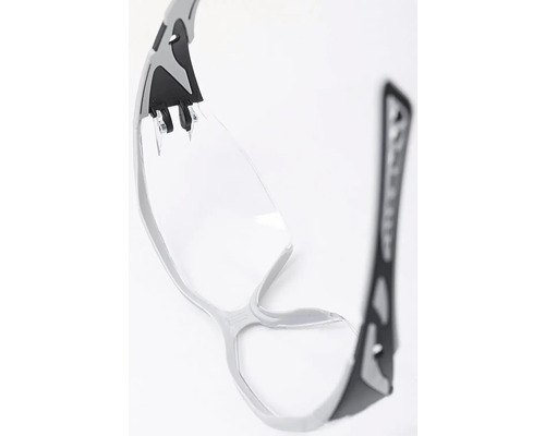 Ochranné brýle s čirými skly a šedým rámem