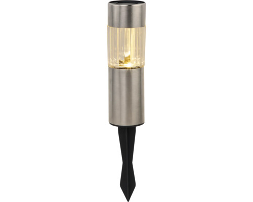 LED solární osvětlení IP44 0,05W 0,8lm 100mAh v= 25 cm zapichovací nerezová ocel Solární lampa z kovu se zemním hrotem