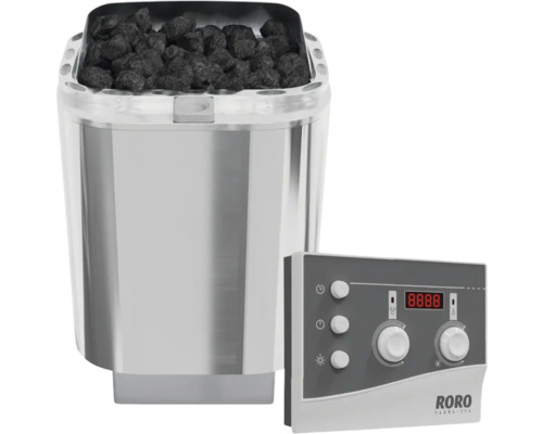 Saunová kamna s kameny a ovládáním