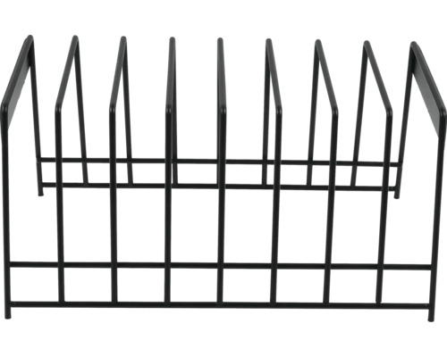 Černý kovový stojan na dokumenty se sedmi přihrádkami