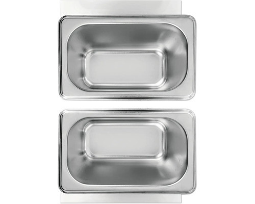 Dvě nerezové misky pro gastronomické potřeby