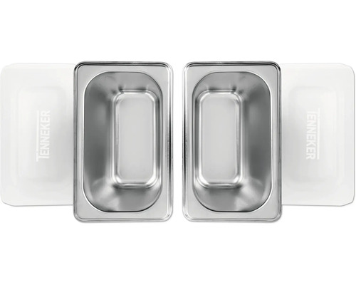 Dvě nerezové misky s víkem