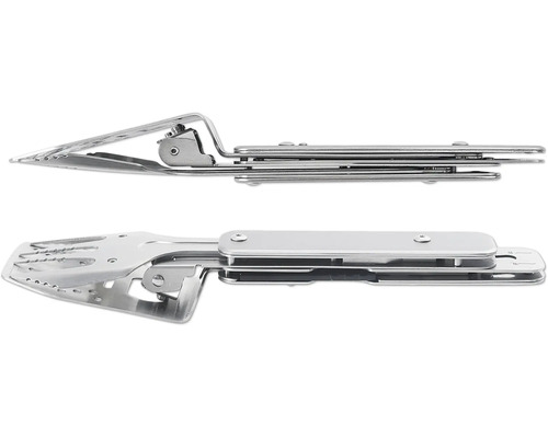 Grilovací kleště z nerezové oceli ve dvou pohledech