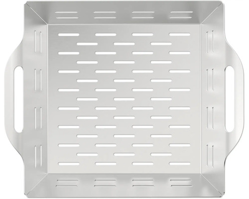 Grilovací miska z nerezové oceli s držadly a otvory