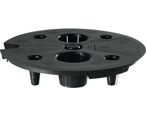 Lechuza pěstební stůl s několika otvory pro rostliny a nožičkami