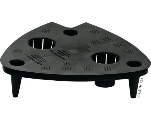 Trojúhelníkový stůl pro rostliny s otvory a nožičkami