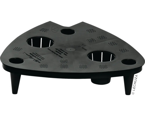 Černý rohový pěstební stůl s otvory pro rostliny