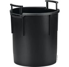 Černý květináč s uchy pro zahradu.