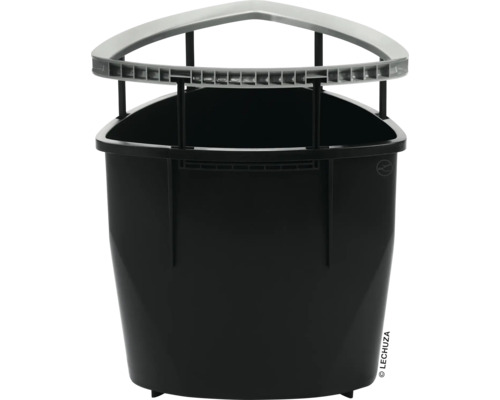 Černý květináč se stříbrným rámem