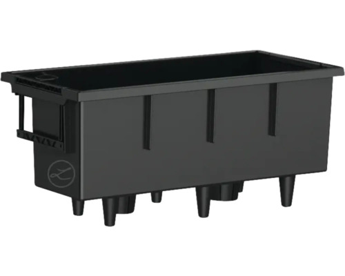 Černý plastový truhlík s nožičkami