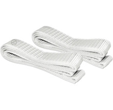 Dvě bílé textilní smyčky