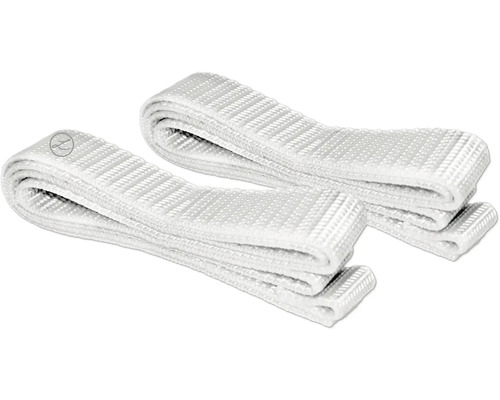 Dvě bílé textilní smyčky