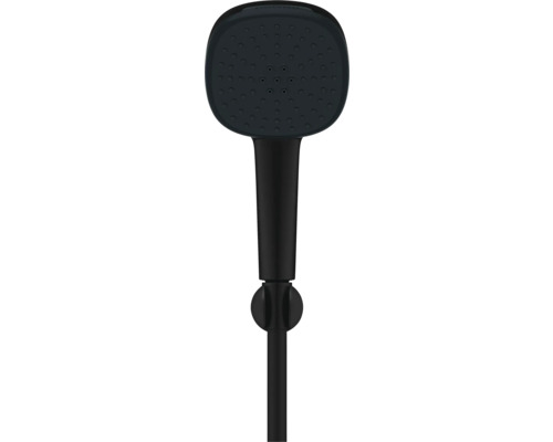 Černá sprchová hlavice s hadicí