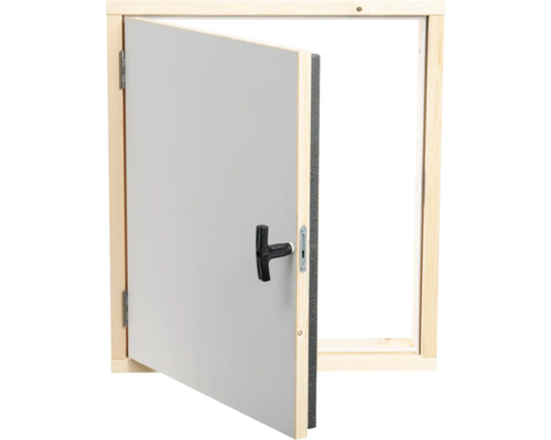 Revizní dvířka s T-úchytem v dřevěném rámu