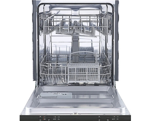 Otevřená myčka s koši na nádobí