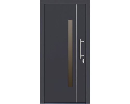 Vchodové dveře Silves dřevěné 110x210 cm P antracit