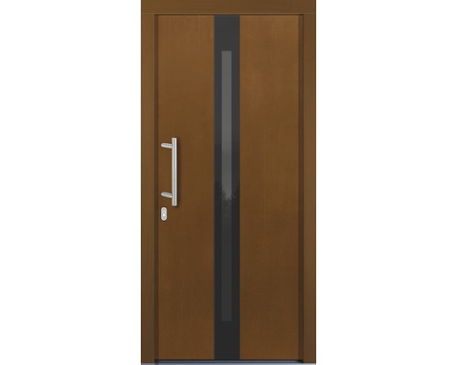 Vchodové dveře Lizbona dřevěné 110x210 cm L afromosia