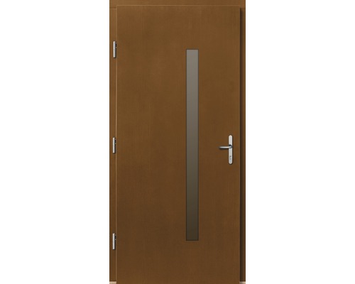 Vchodové dveře Silves dřevěné 110x210 cm L afromosia