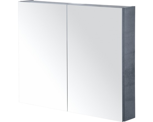 Zrcadlová skříňka Sanox 80 x 13 x 65 cm beton antracitově šedá 2 dvířka
