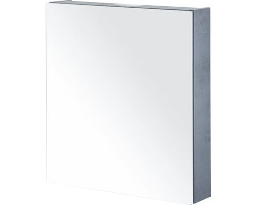 Zrcadlová skříňka Sanox 60 x 13 x 65 cm beton antracitově šedá 1 dvířka oboustranně zrcadlové