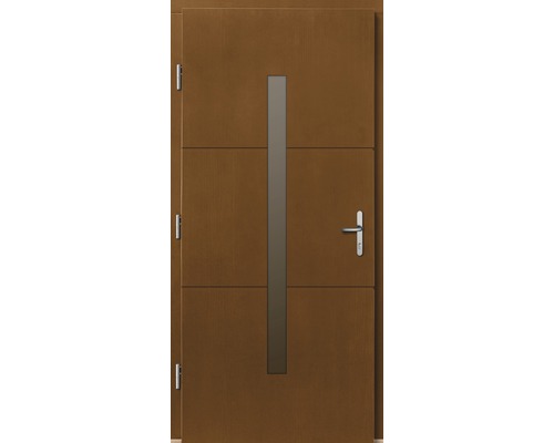 Vchodové dveře Tavira dřevěné 110x210 cm L afromosia