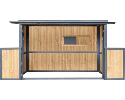 Zahradní bar ze dřeva s oknem a otevírací střechou