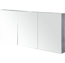 Zrcadlová skříňka bez osvětlení Sanox 140 x 13 x 65 cm beton antracitově šedá 3 dvířka oboustranně zrcadlové